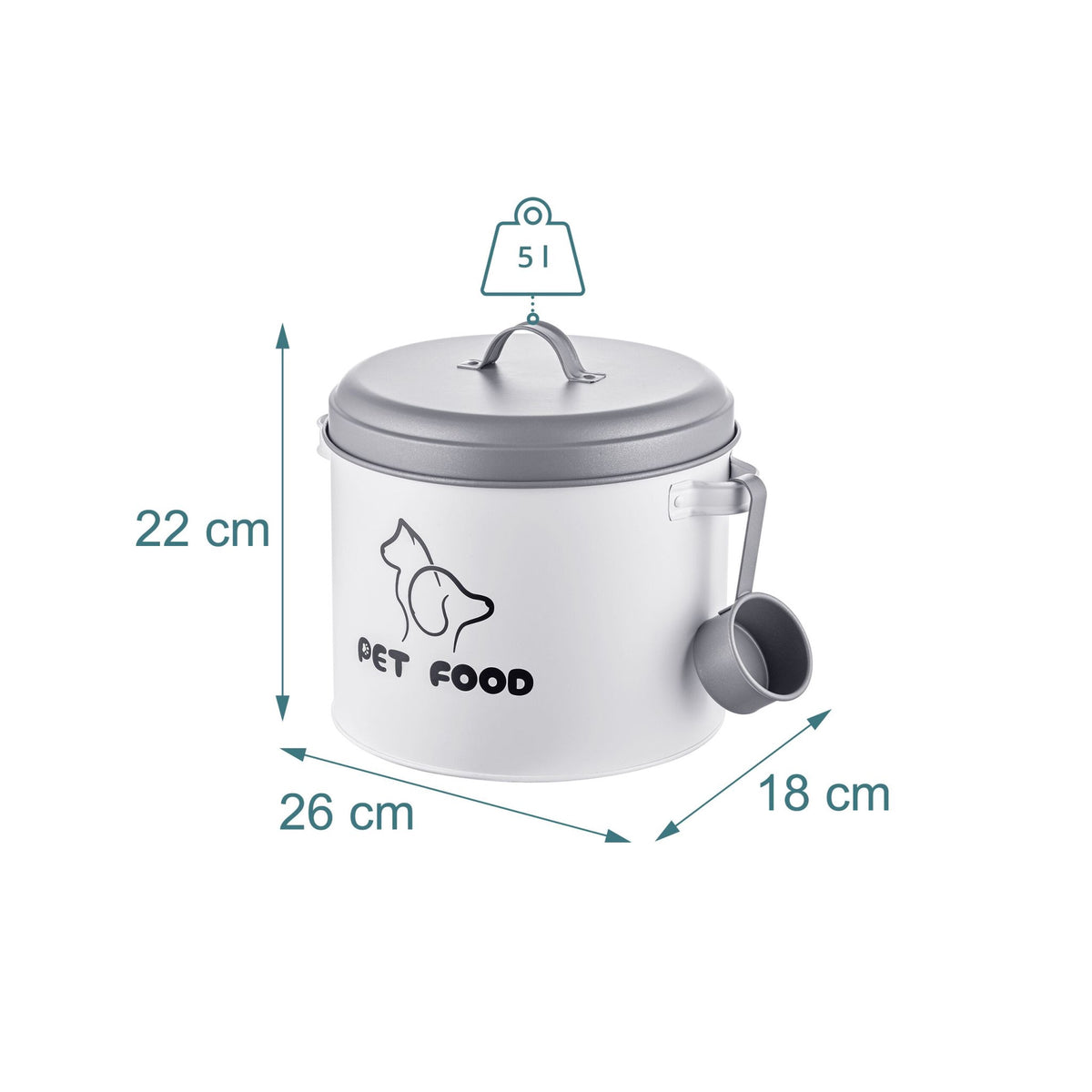 Pet Food Storage Box with Airtight Lid and Scoop