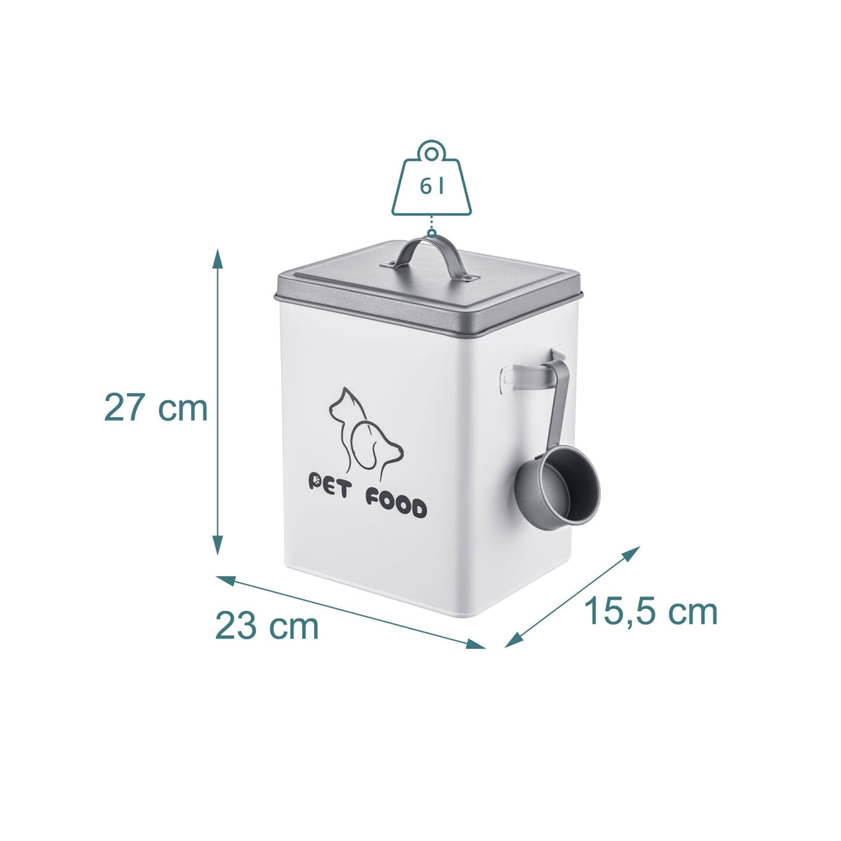 Pet Food Storage Box with Lid and Scoop