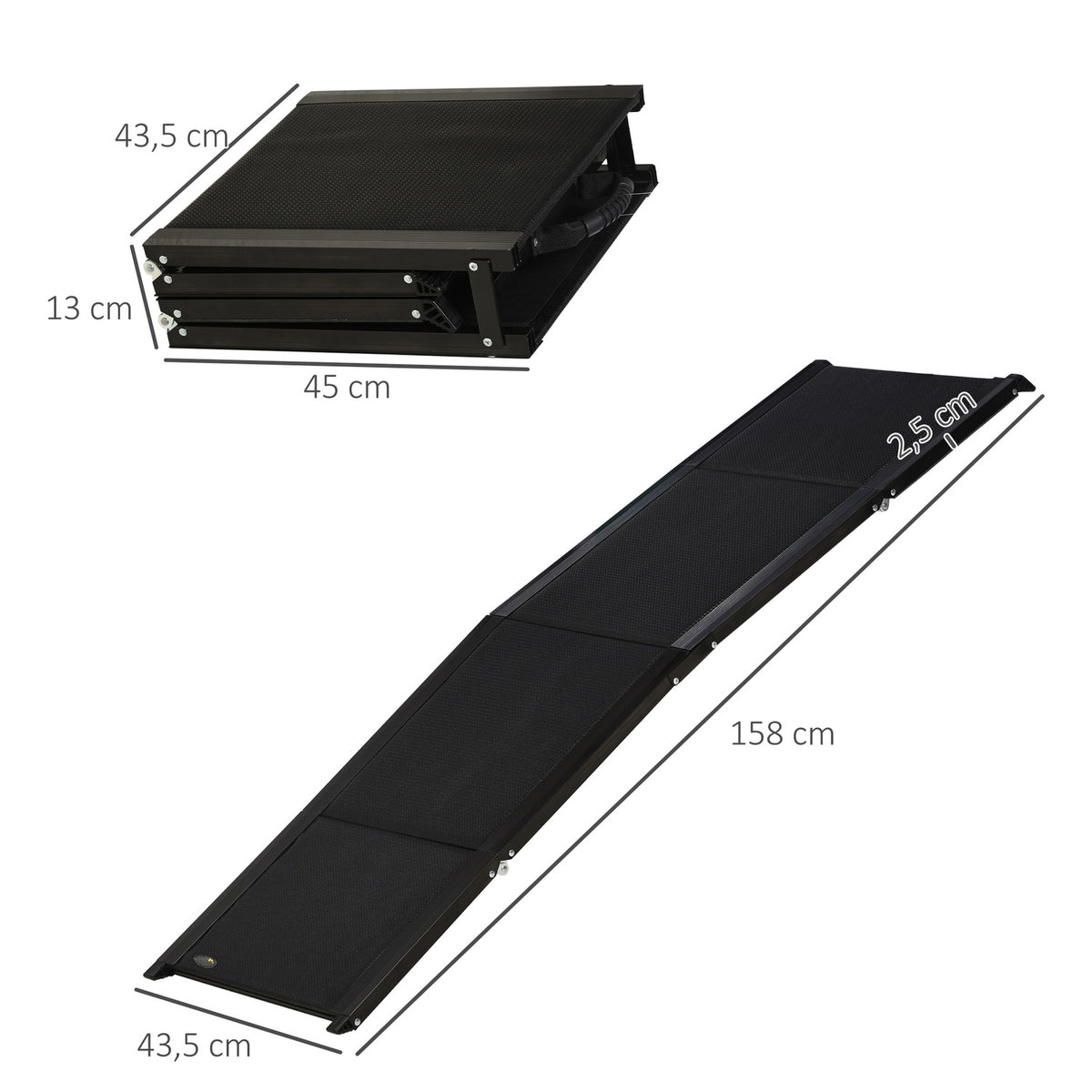 Pet Ramp, Folding Aluminum Dog Ramp, Non-Slip, For Cars, Trucks, Suvs, Up To 40Kg, Boot Ramp