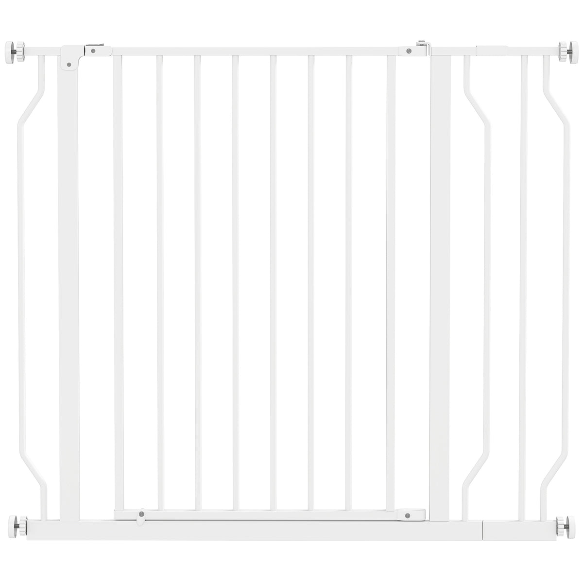 Pet Safety Gate, Adjustable 75-95 cm, Two-Way Opening, White