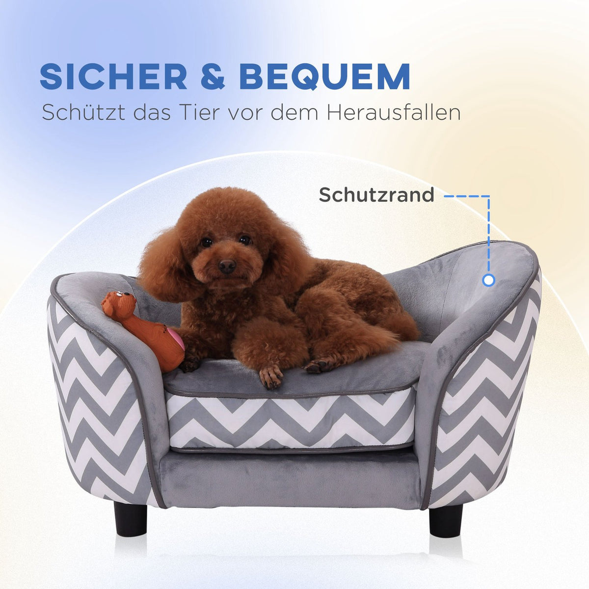 Pet Sofa Dog Couch, Dog Sofa, Dog Bed, Cat Sofa, Padded, Wood, Foam, Gray, 68.5X40.5X40.5Cm