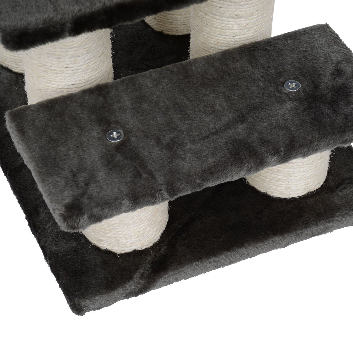 Pet Stairs For Cats And Dogs 3-Step Dog Stairs & Cat Stairs, Plush, Dark Gray, 45X35X34Cm