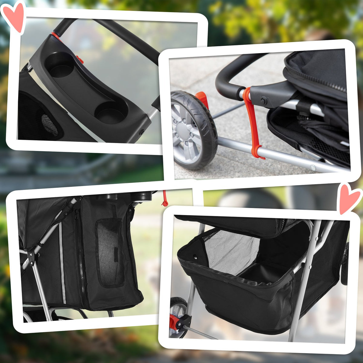 Pet Stroller for Small Dogs, Foldable, Up to 10kg