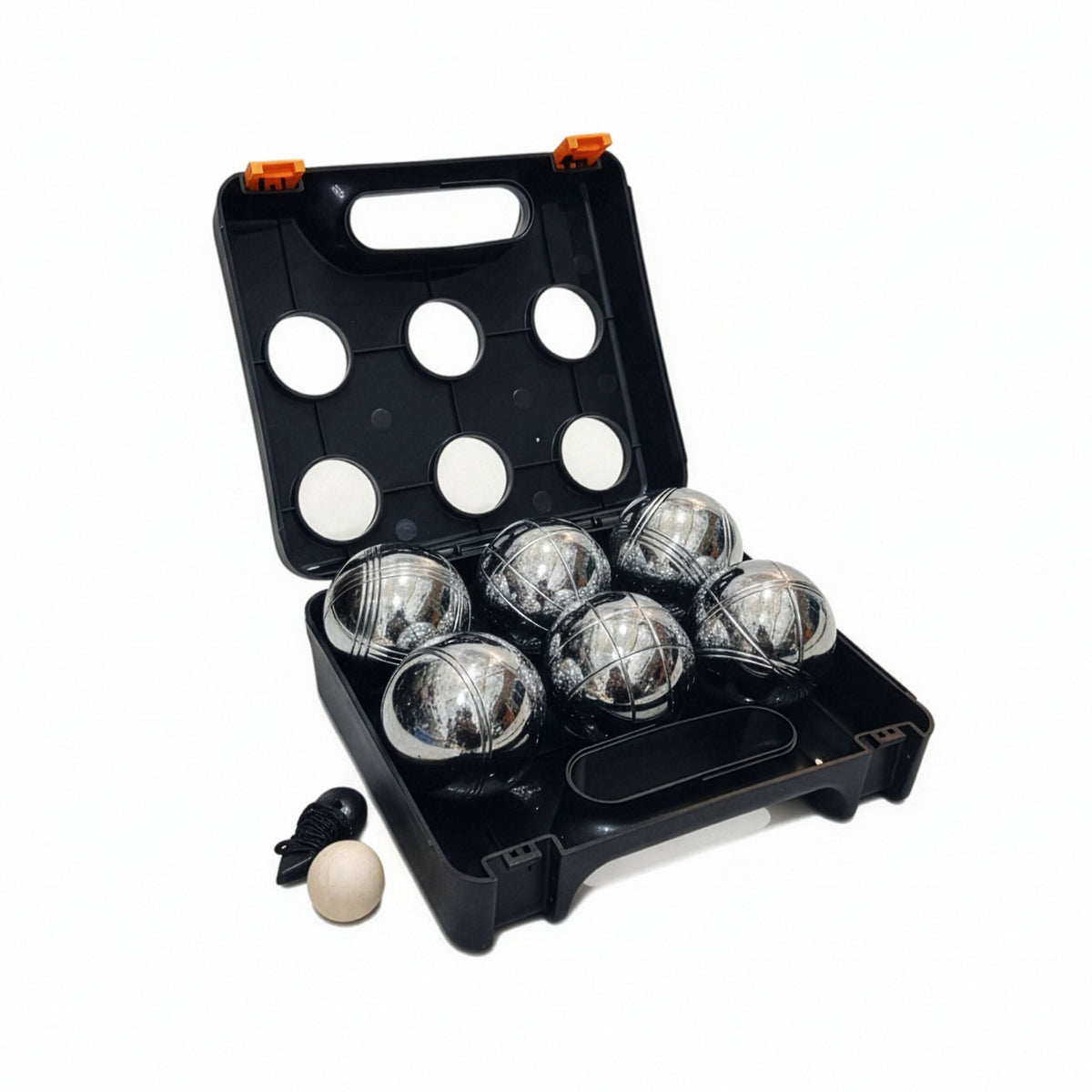 Petanque Boules Set, 6 Balls with Case & Accessories