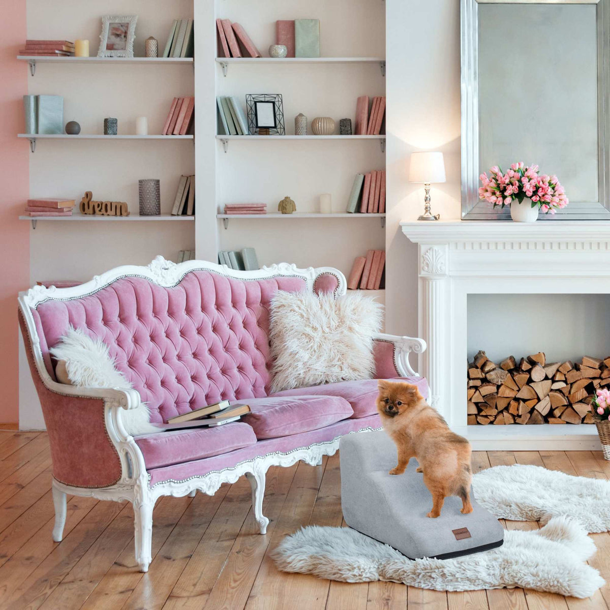 Pet staircase with 3 steps