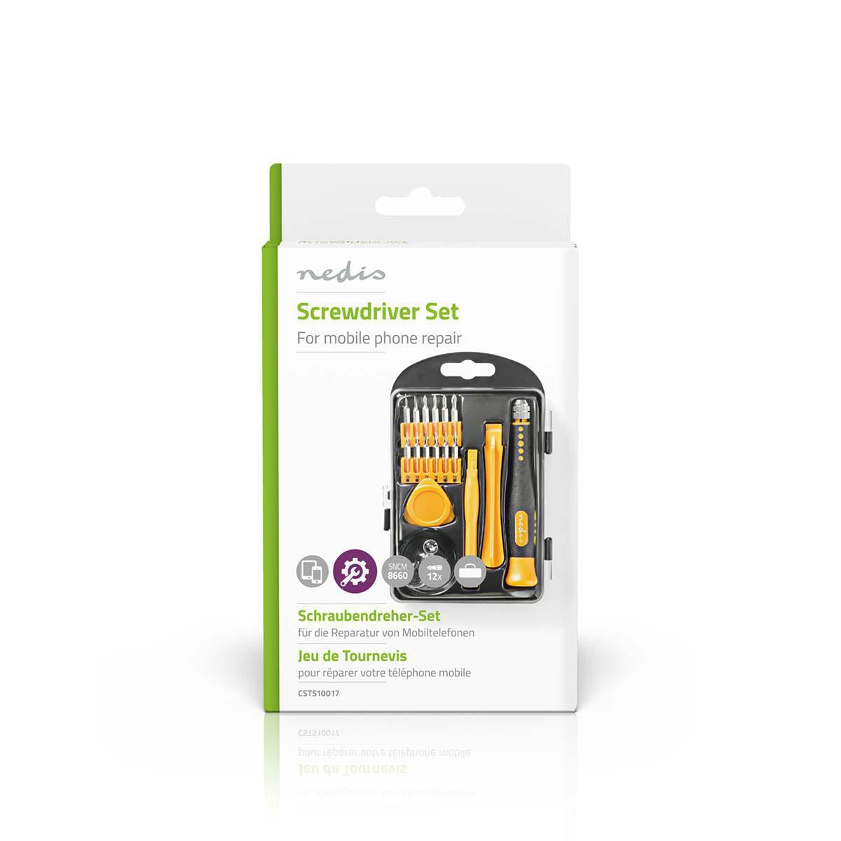 Phone/tablet repair set | 17-in-1 | Reading tablet / PC / Smartphone | Philips bits | Slotted Bits | Pentalobe bits | Tri-wing bits