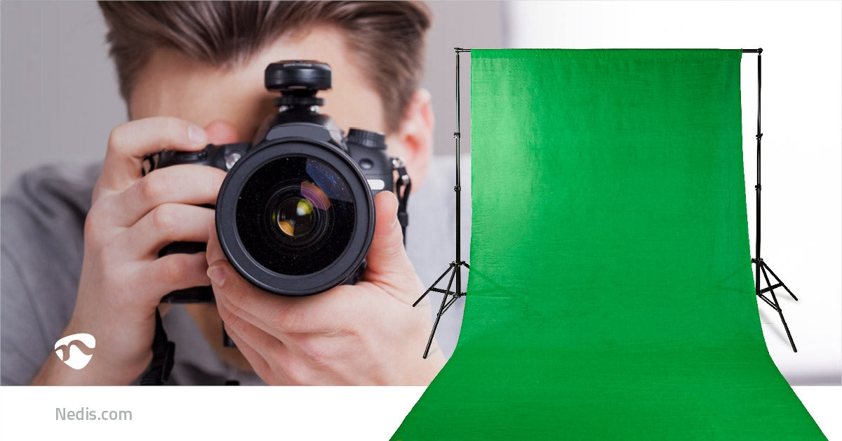 Photo Studio Background Set | 1.90 x 2.95 m | Suitcase included | Tripod included | Black | 1 pc.