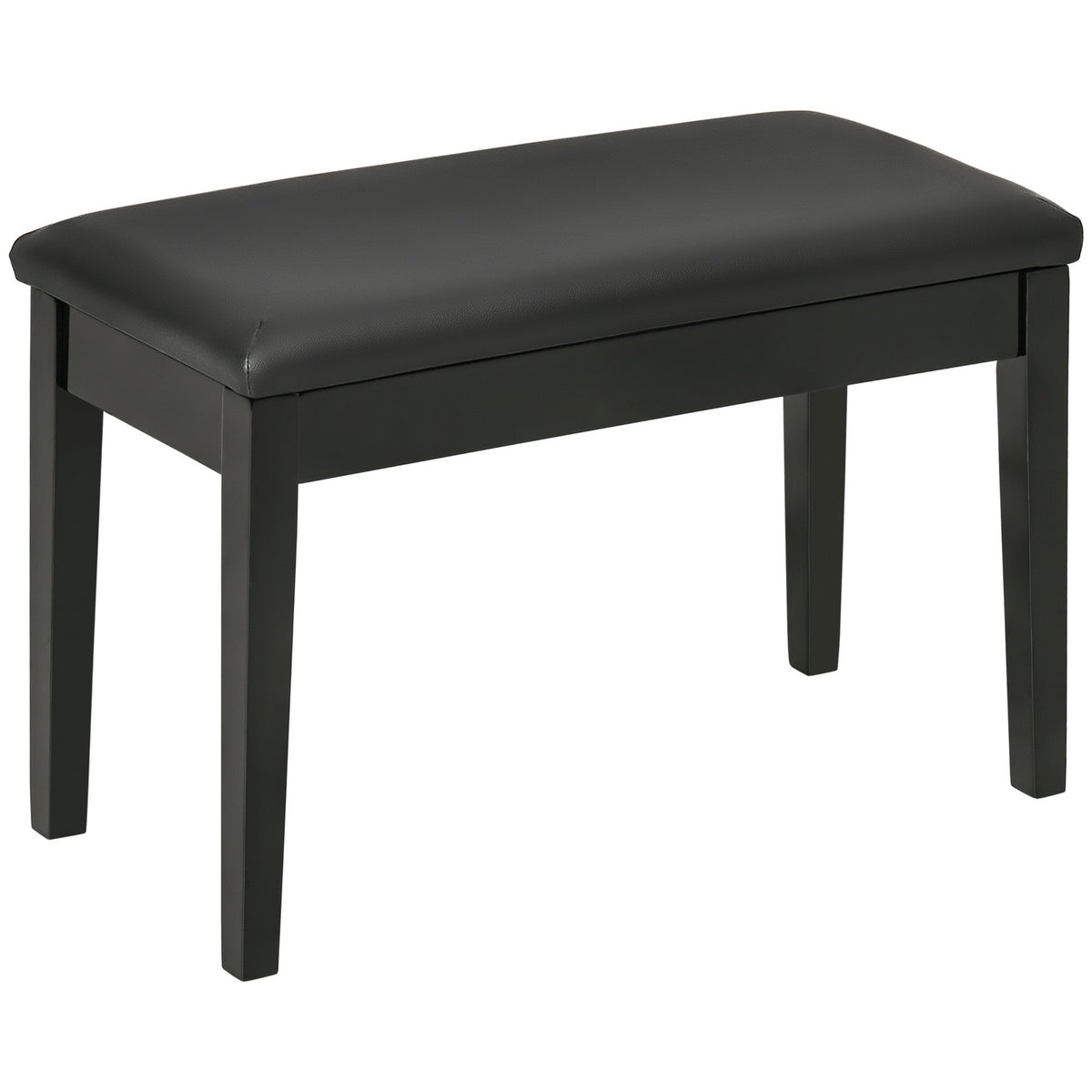 Piano Bench, Height-Adjustable Piano Stool With Hidden Storage Space, Piano Bench With Leather Cushion, Black, 75 X 35 X 49 Cm