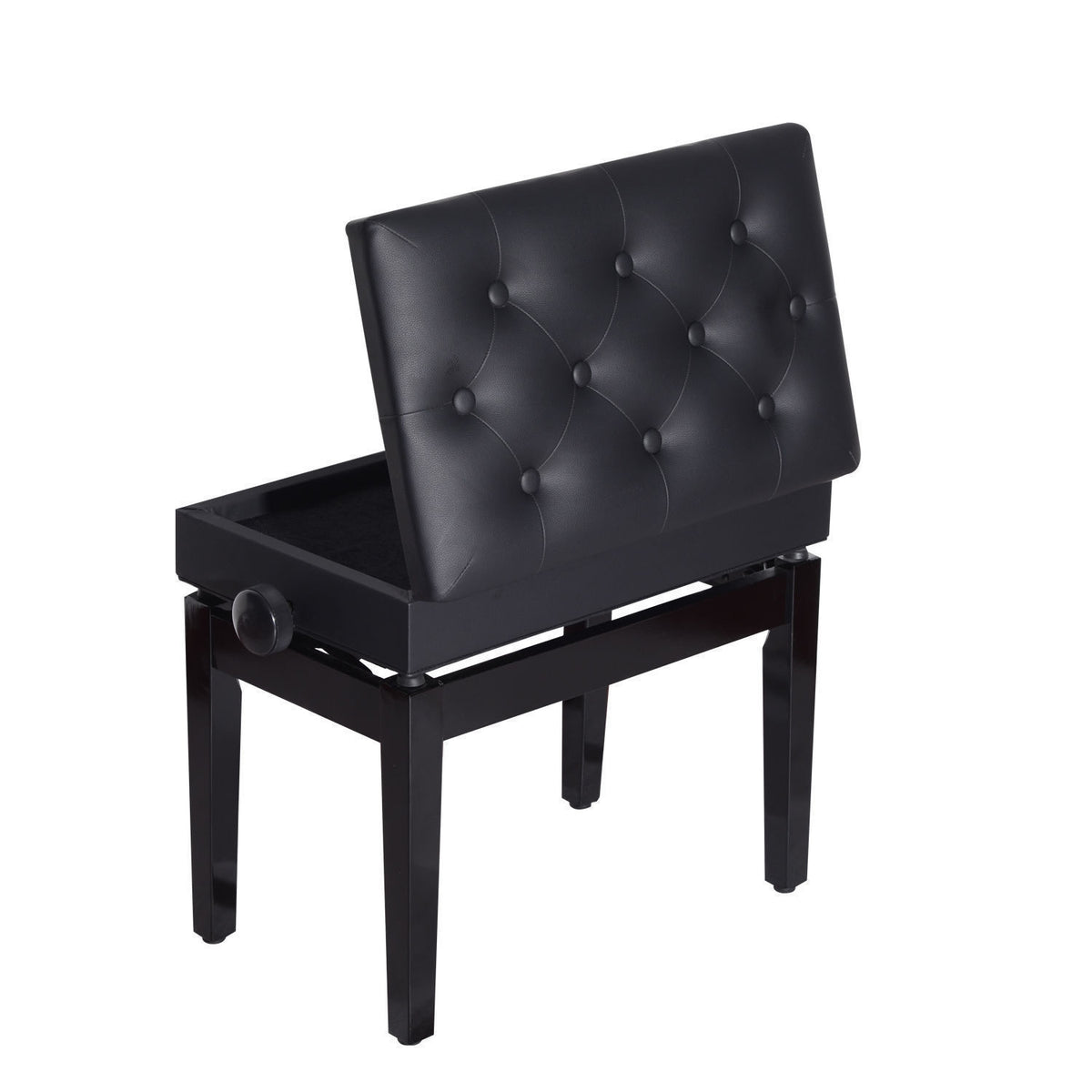 Piano Bench Storage Space Makeup Stool Height Adjustable 54.5X33X48-58Cm