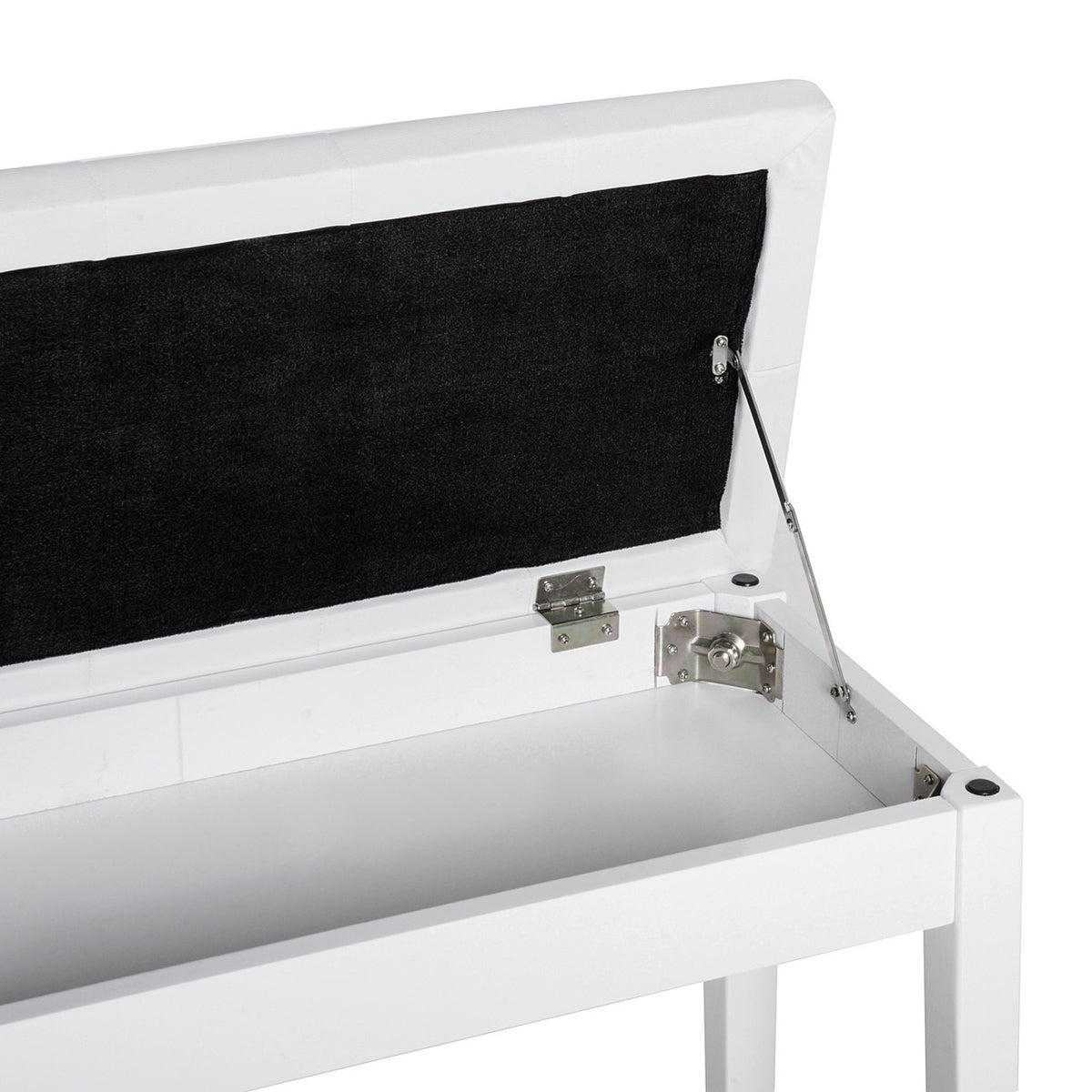 Piano Stool Piano Bench Traditional Country House Style Cosmetic Stool Storage Space Rubber Wood Faux Leather White 76 X 36 X 50 Cm