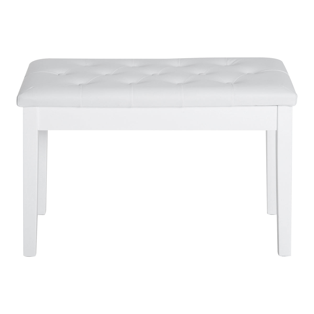 Piano Stool Piano Bench Traditional Country House Style Cosmetic Stool Storage Space Rubber Wood Faux Leather White 76 X 36 X 50 Cm
