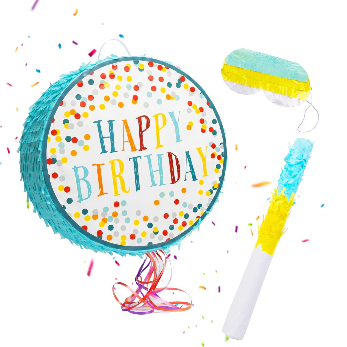 Piñata Party Set, 3-Piece With Bat and Blindfold