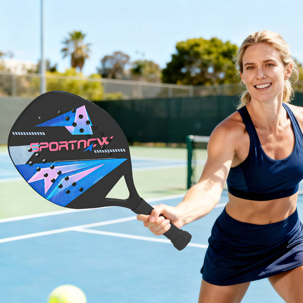 Pickleball Paddle Set, Carbon Fiber, Non-Slip Grip, Bag Included