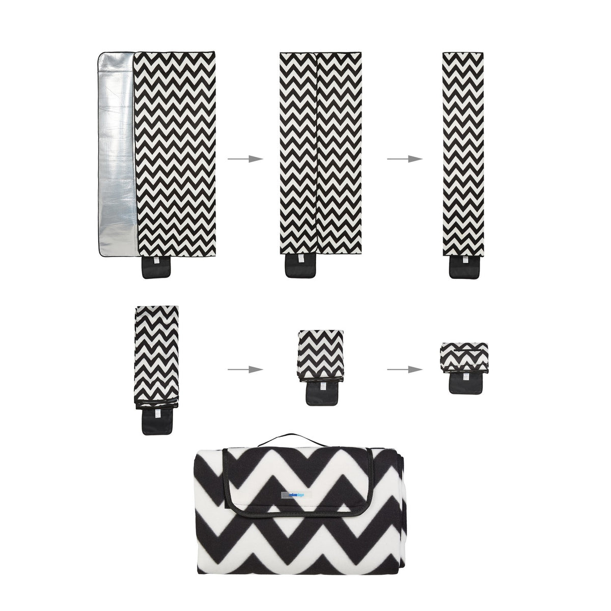 Picnic blanket 200 x 200 cm zigzag