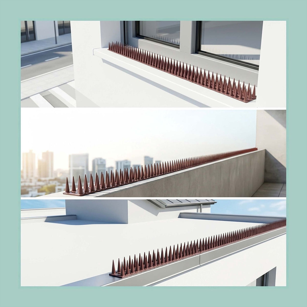 Pigeon Spikes, 20-Pack Plastic 3-Row Cut-To-Fit