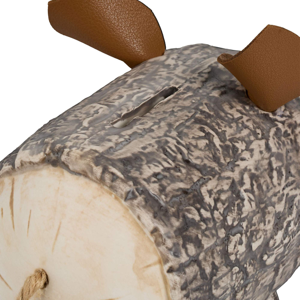 Piggy bank with bark