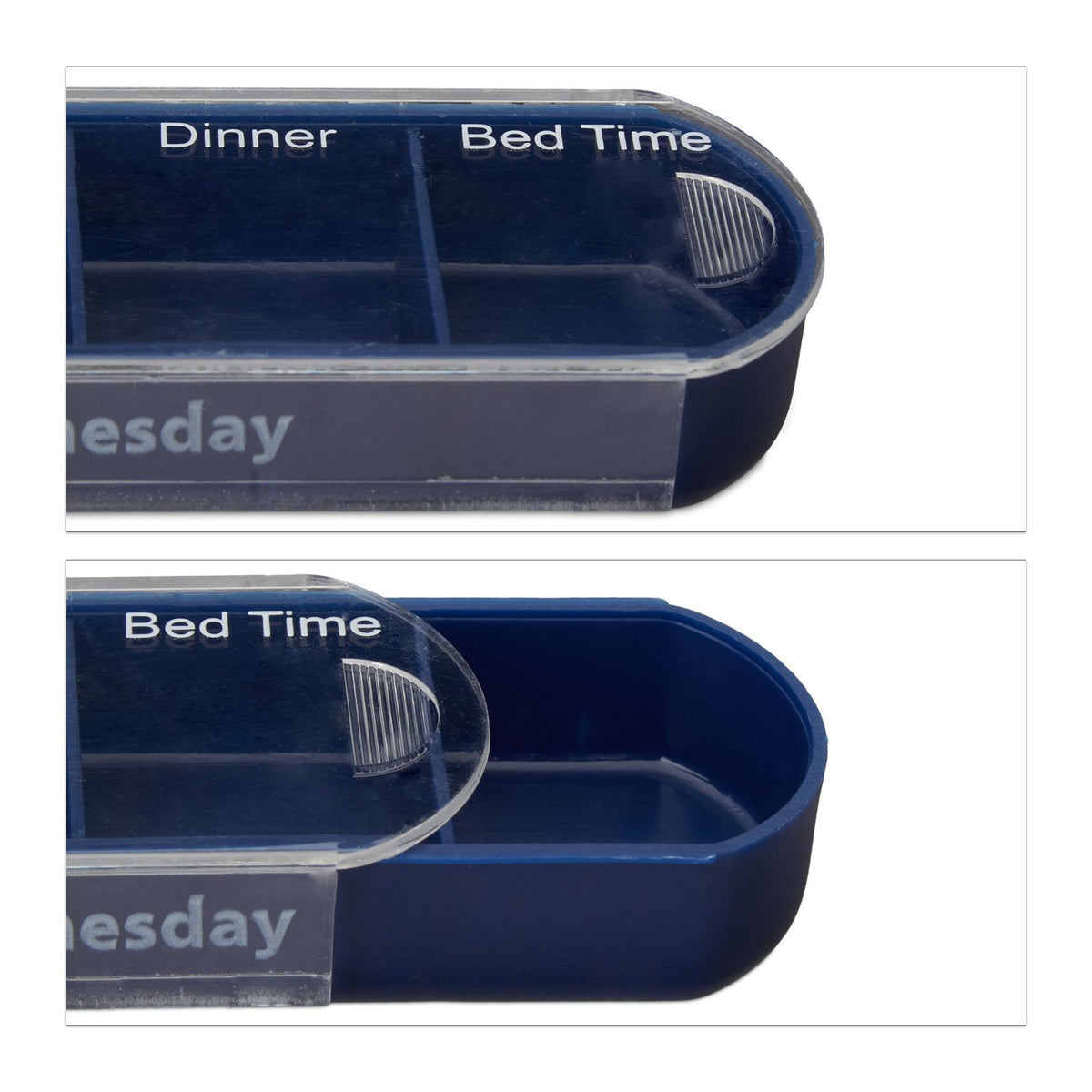 Pillbox 7 days 4 compartments English