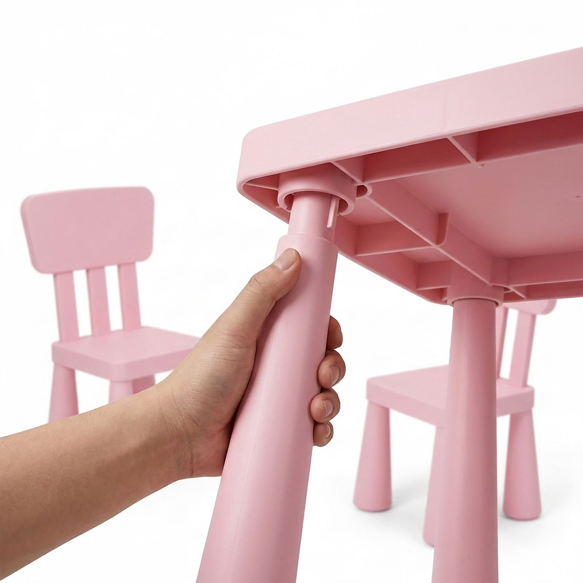 Pink 3-Piece Children's Table and Chair Set, Plastic