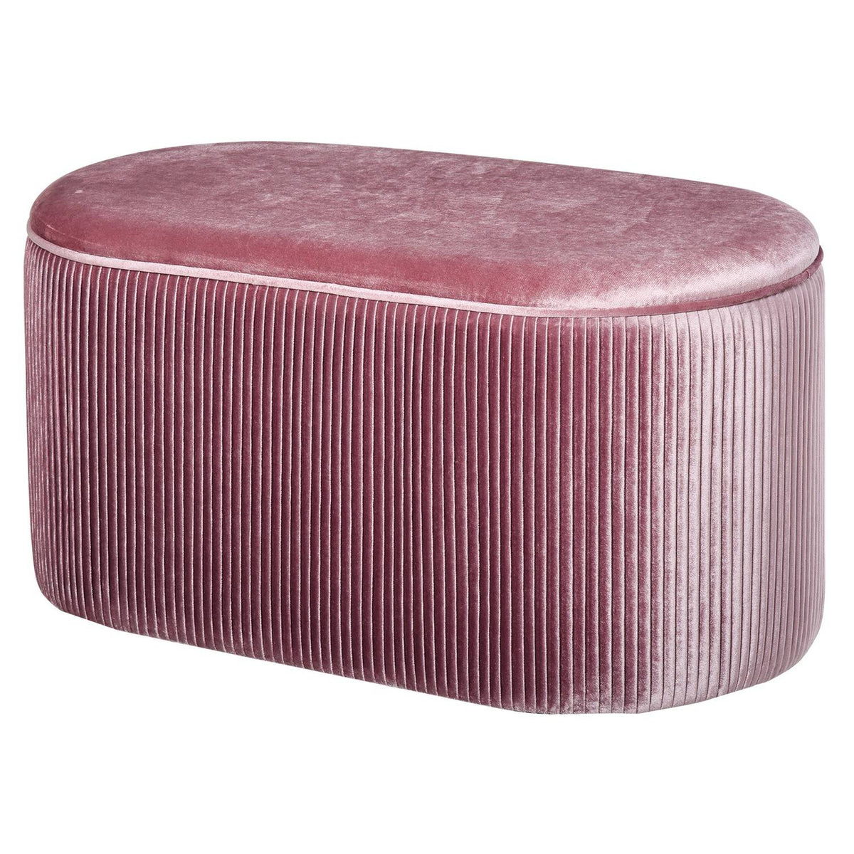 Pink Upholstered Bench With Storage Space In French Style, Velvet, Elegant, 81X40X41Cm