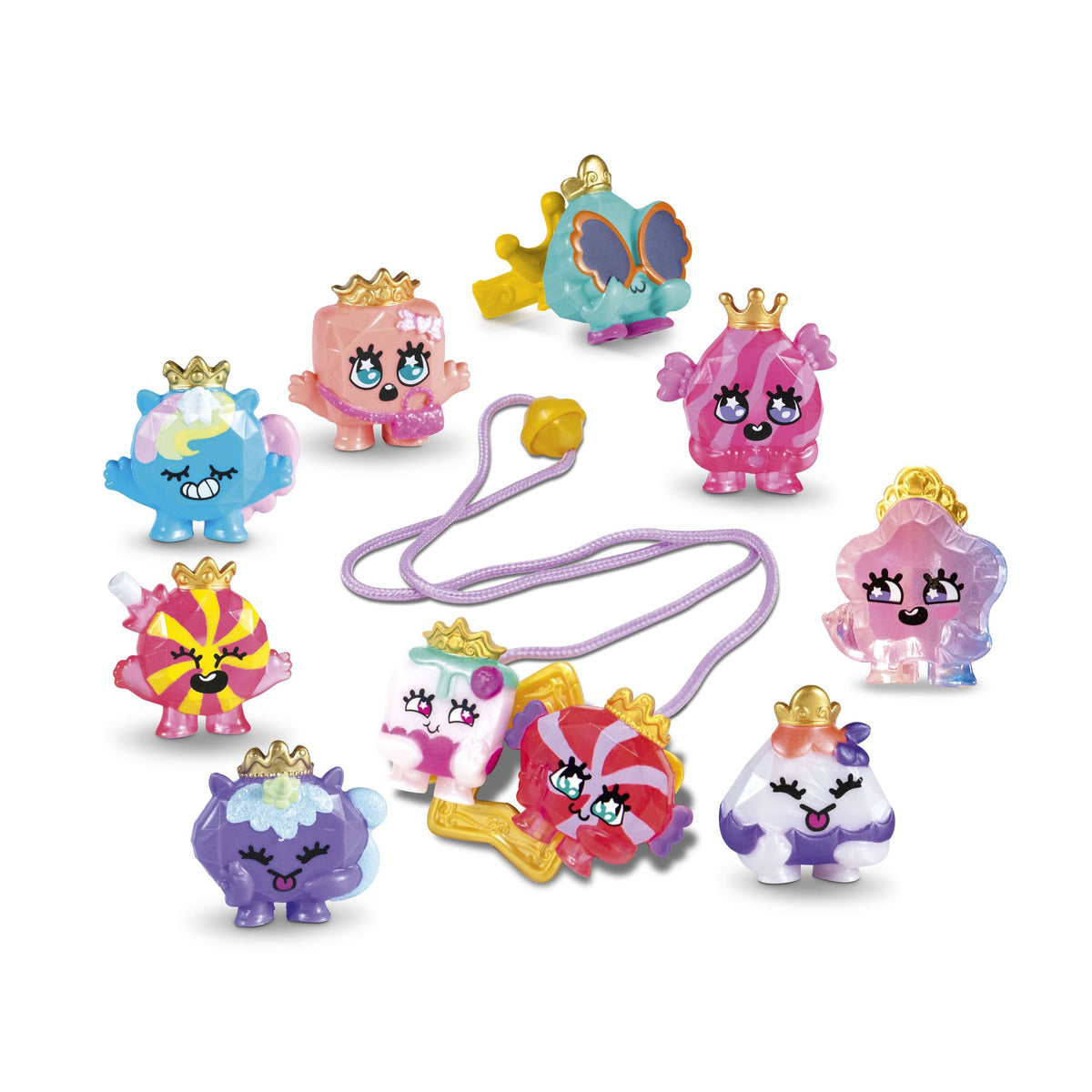 Pinky Promise Diamond Figures Set – 8 Pcs, Necklace & Ring
