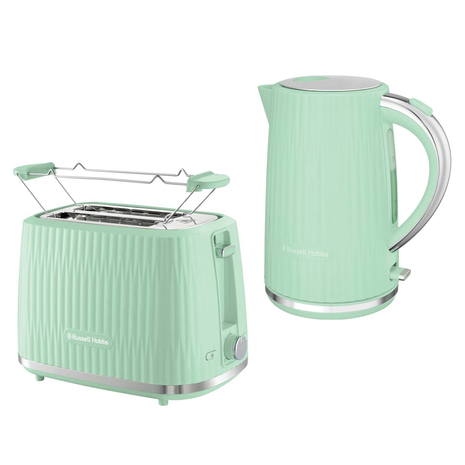 Pistachio Kettle and Toaster Set, Compact Design
