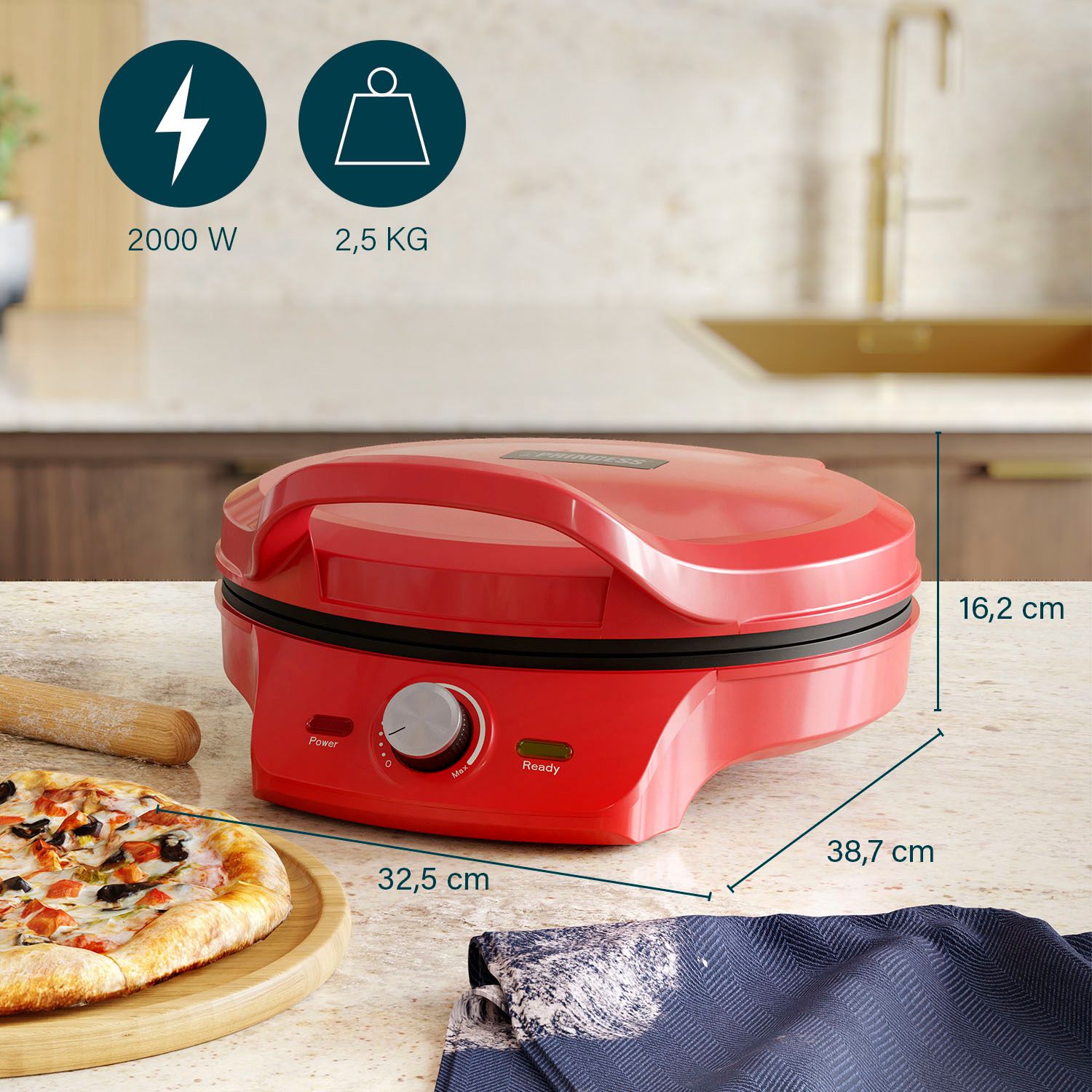 Pizza Maker Ø 32 cm 115007 2000W 180°