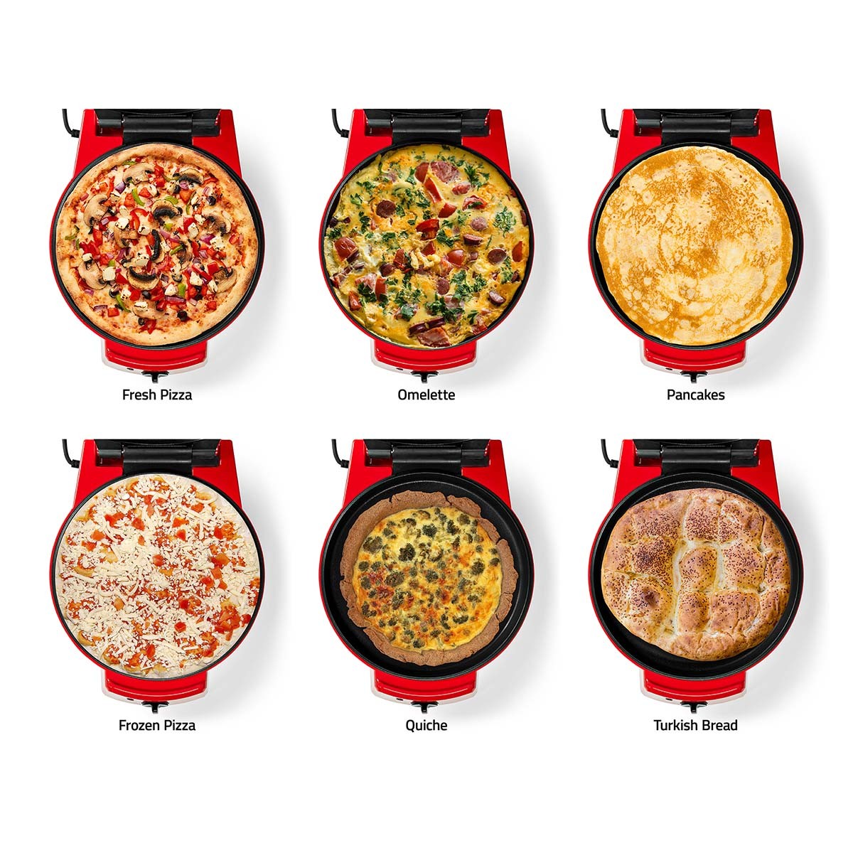 Pizza iron and grill | 30 cm | Adjustable temperature control | 1800W
