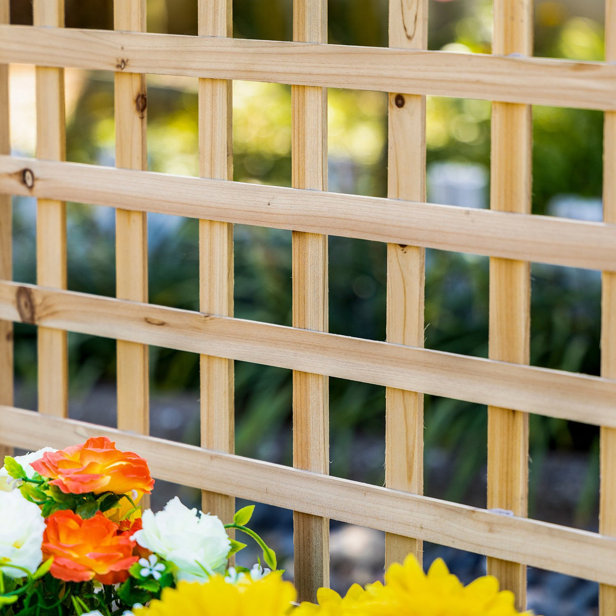 Plant Box With Trellis, Flower Box For Climbing Plants, Wood, Natural, 64X28X120Cm