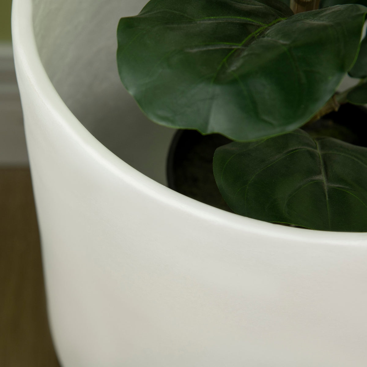 Plant Pots Set Of 2 Flower Pots With Removable Feet & Drainage Holes, For Indoor & Outdoor Use, Mgo, White