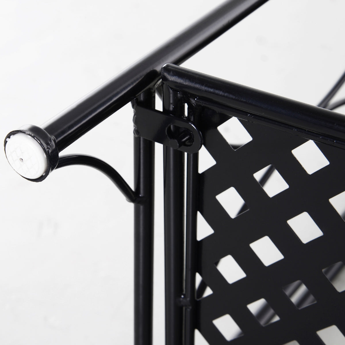 Plant Shelf Flower Stairs With 3 Shelves, Metal, Black, 56X30X114Cm