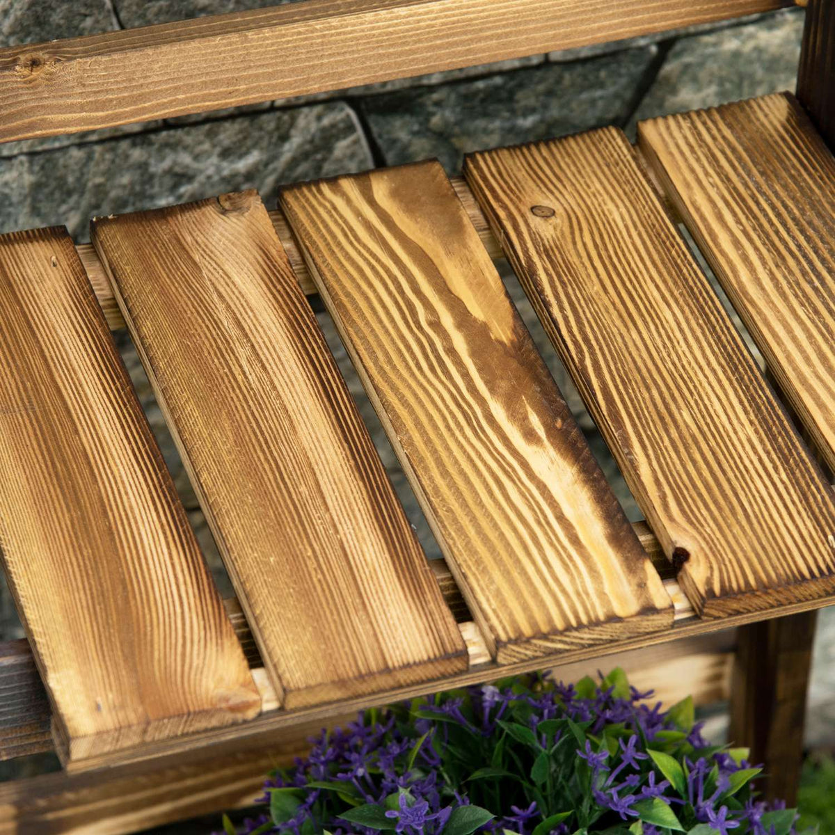 Plant Stairs Flower Bench Flower Stairs Flower Shelf Plant Shelf Flower Stand 3 Steps Fir Wood Dark Brown 40 X 37 X 93 Cm