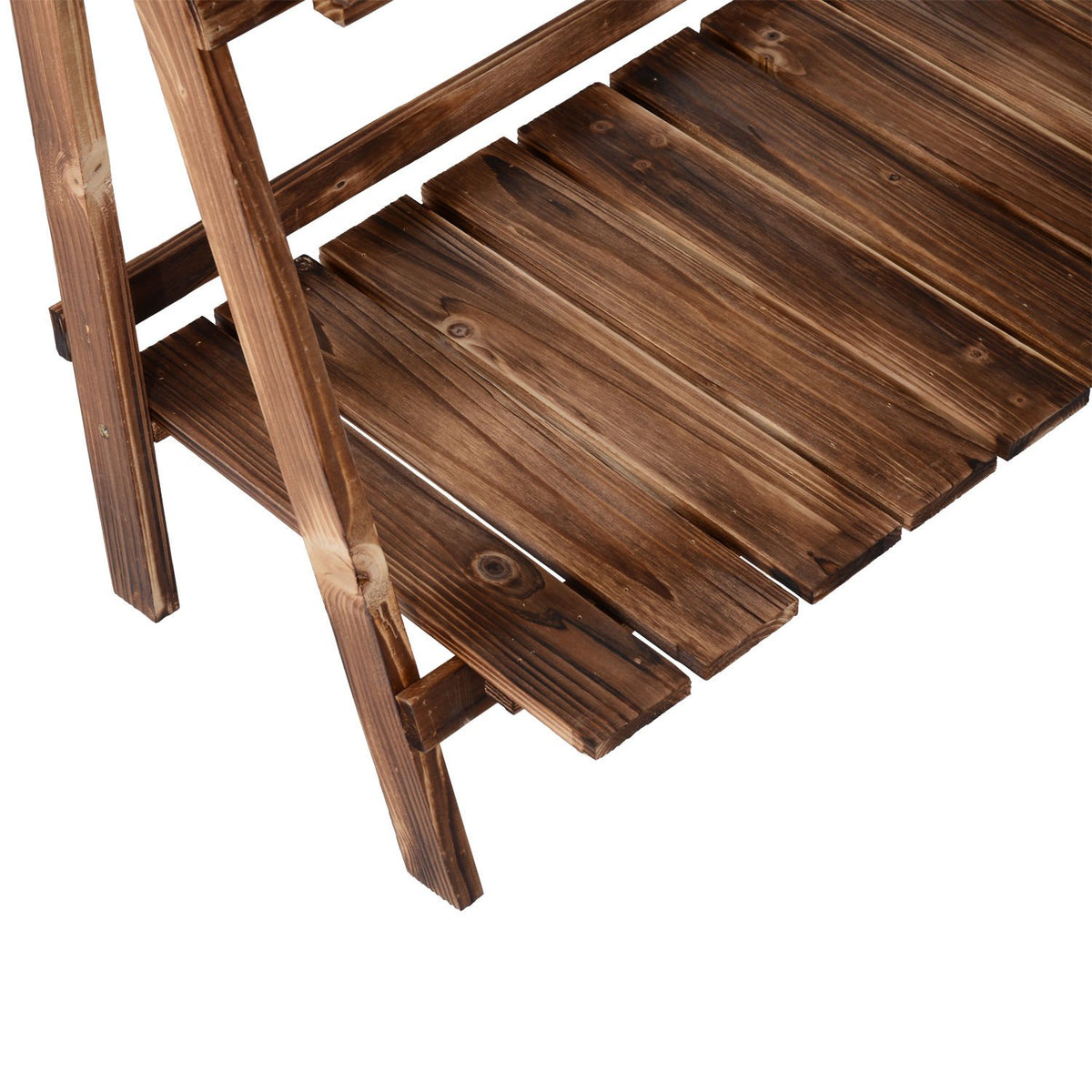 Plant Stairs Flower Bench Flower Stairs Flower Shelf Plant Shelf Flower Stand 3 Steps Fir Wood Dark Brown 80 X 37 X 93 Cm