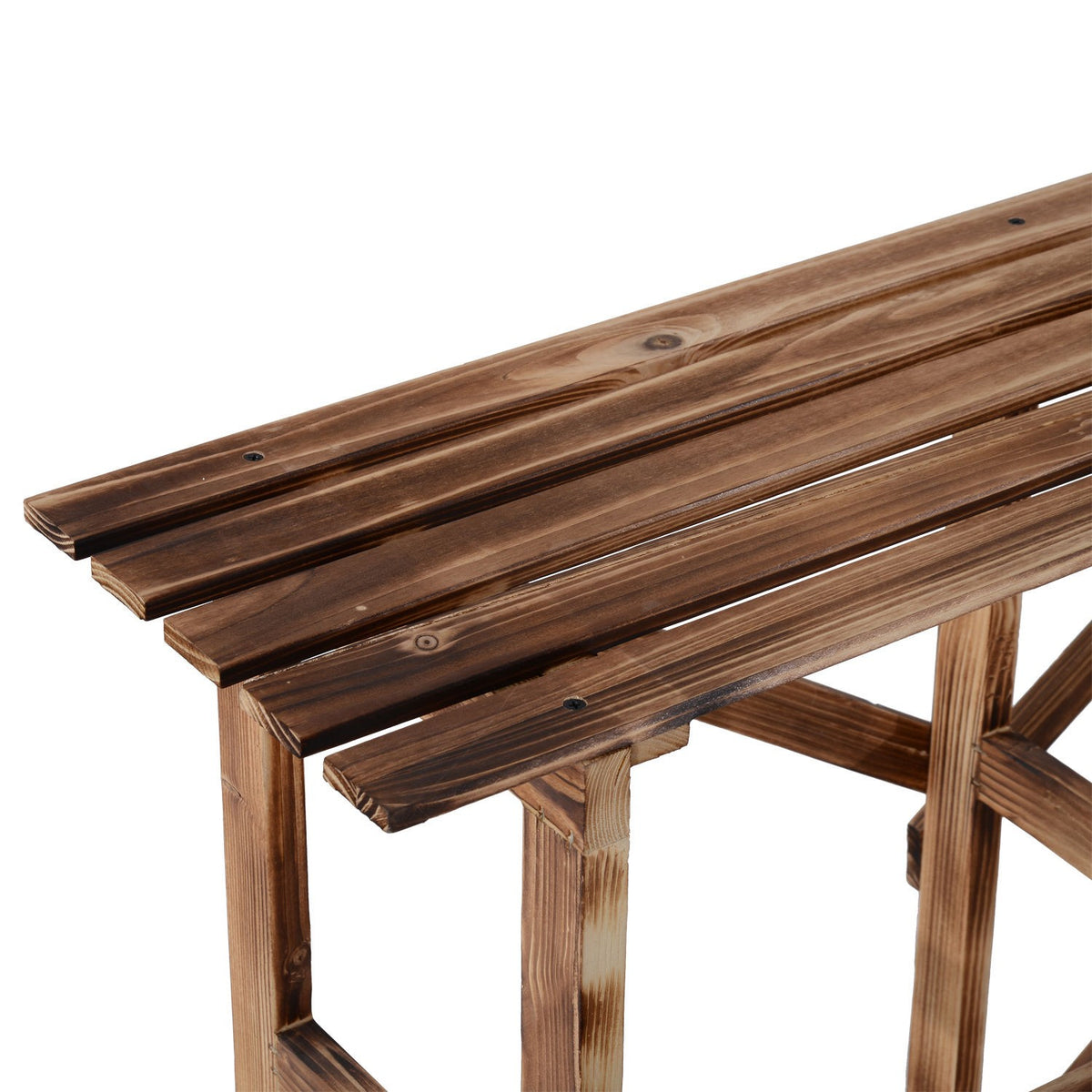 Plant Stairs Flower Stairs Flower Shelf 3 Steps Made of Fir Wood 100 x 80 x 78cm for Garden Balcony & Terrace