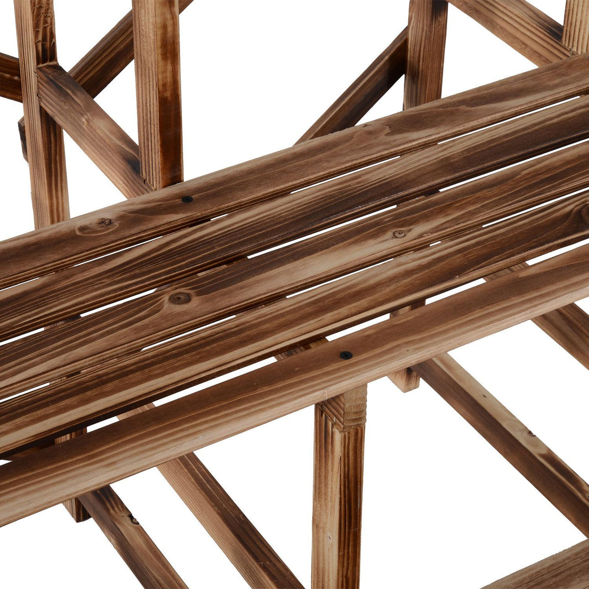 Plant Stairs Flower Stairs Flower Shelf 3 Steps Made of Fir Wood 100 x 80 x 78cm for Garden Balcony & Terrace