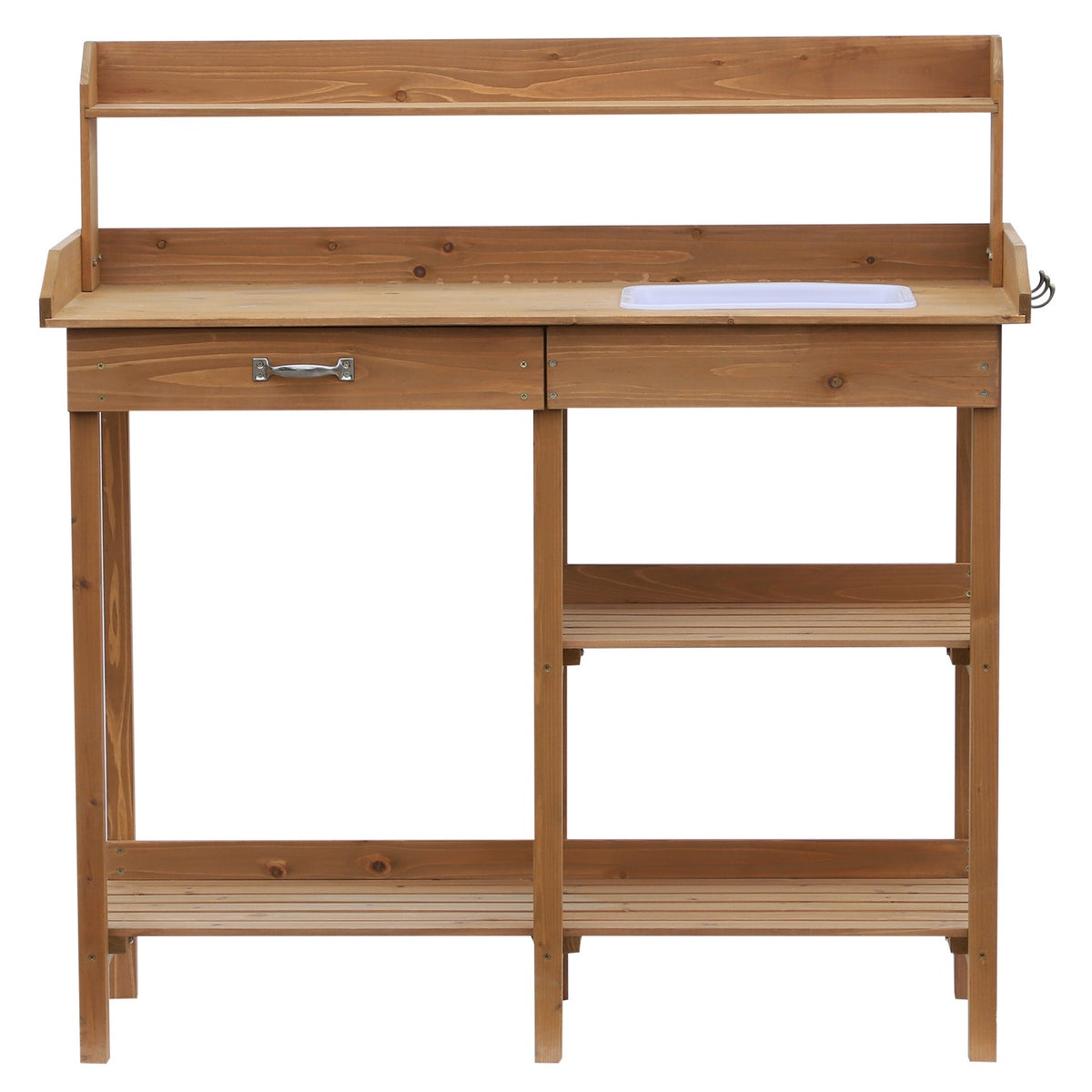 Plant Table Gardening Table With Tub Made Of Fir Wood, H112Cm, For Gardening & Plant Care
