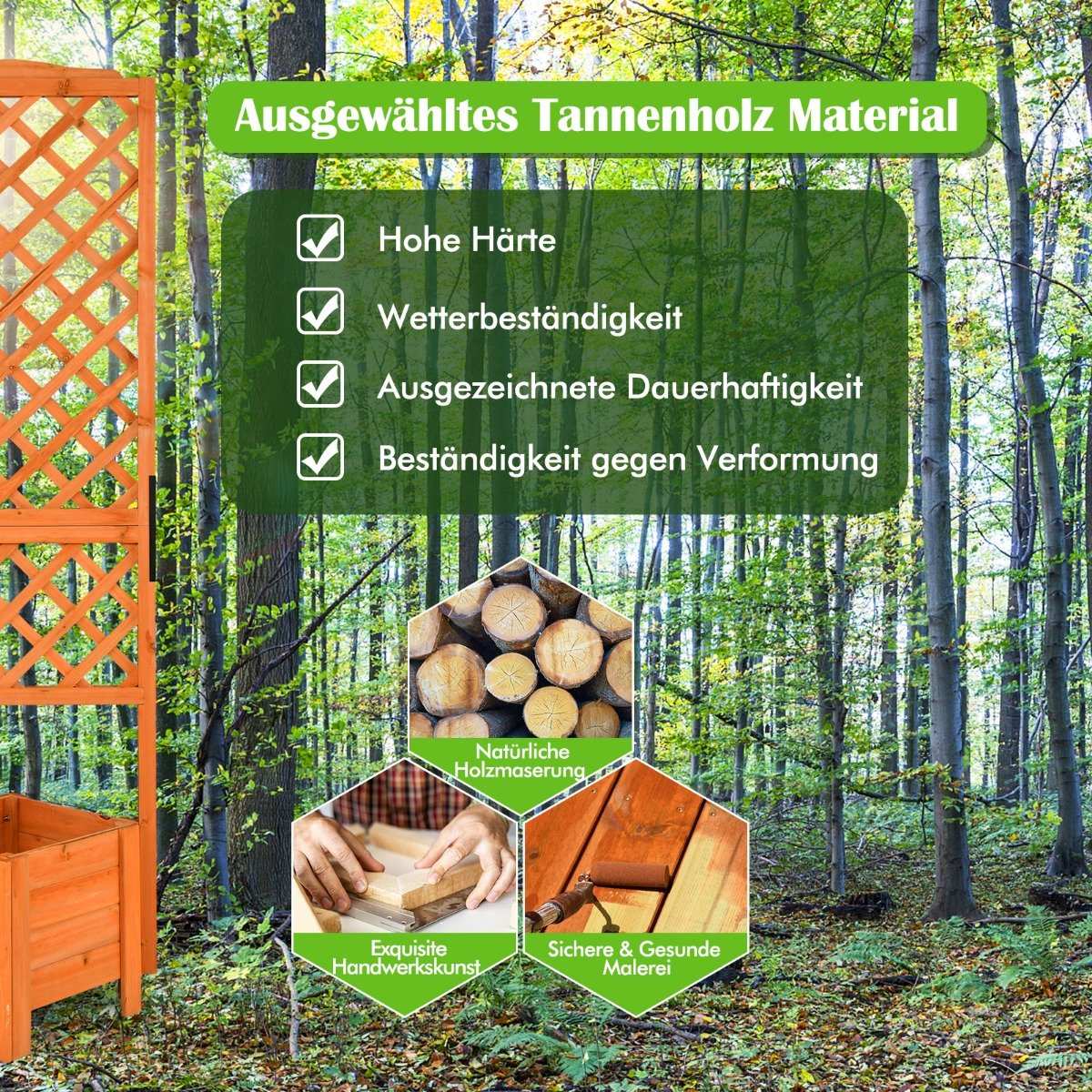 Plant box 180 cm high garden bed with trellis orange