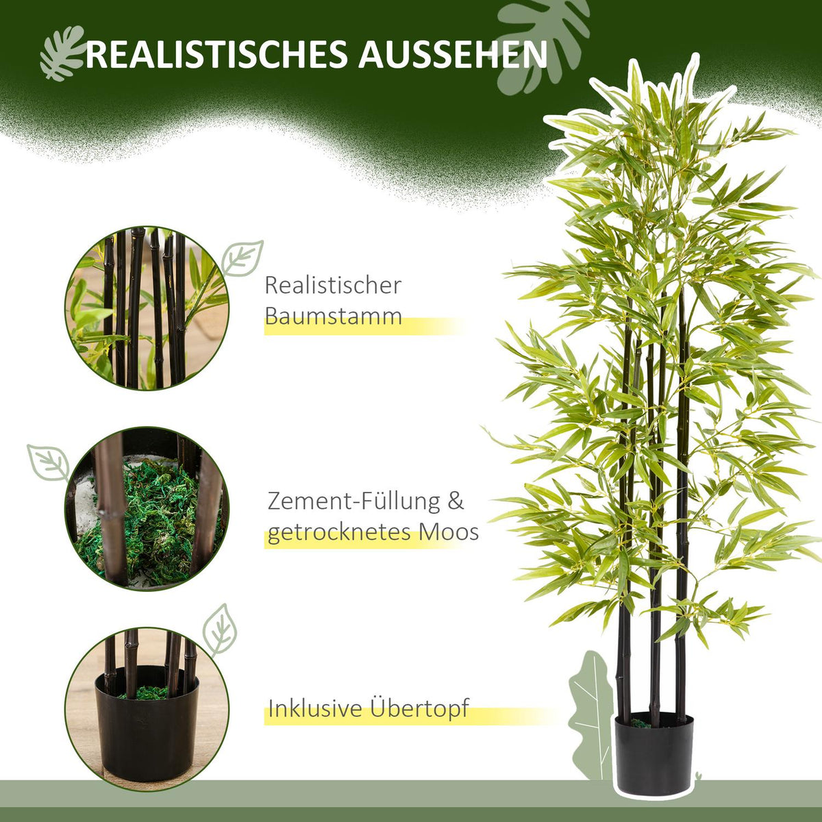 Planter, 150Cm, For Living Room, Green+Black