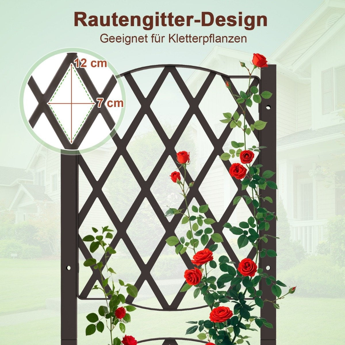 Planter Box with Trellis, Self-Watering, 40x40x122 cm, Brown