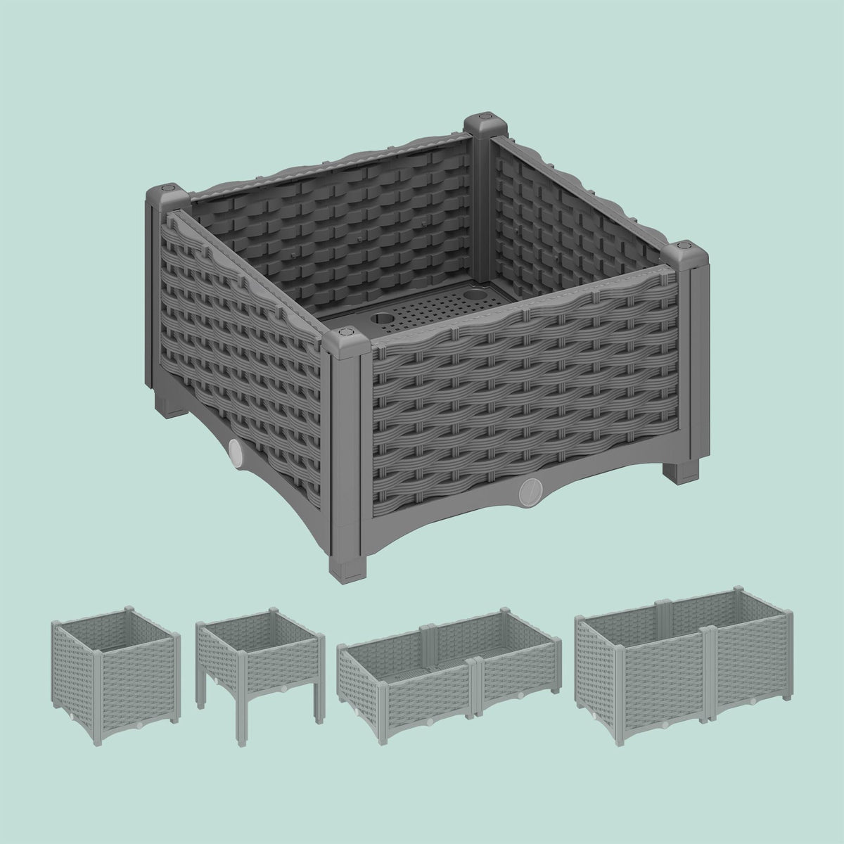 Planter box in rattan look