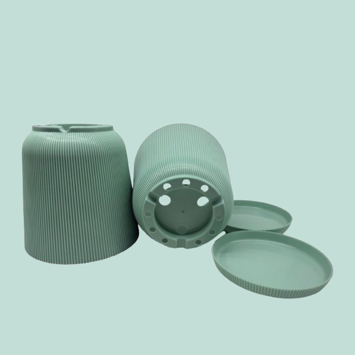 Planters with Saucers, Set of 2, Indoor/Outdoor