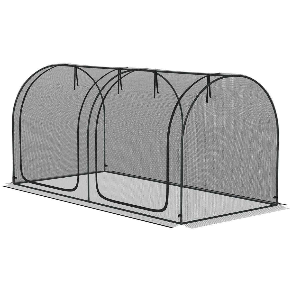 Plant protection net 2.5 x 1.2 m, vegetable protection net with door, steel frame, windproof vegetable net, garden fine mesh, insect protection net with carrying bag, garden net for plants, vegetables, fruits, flowers