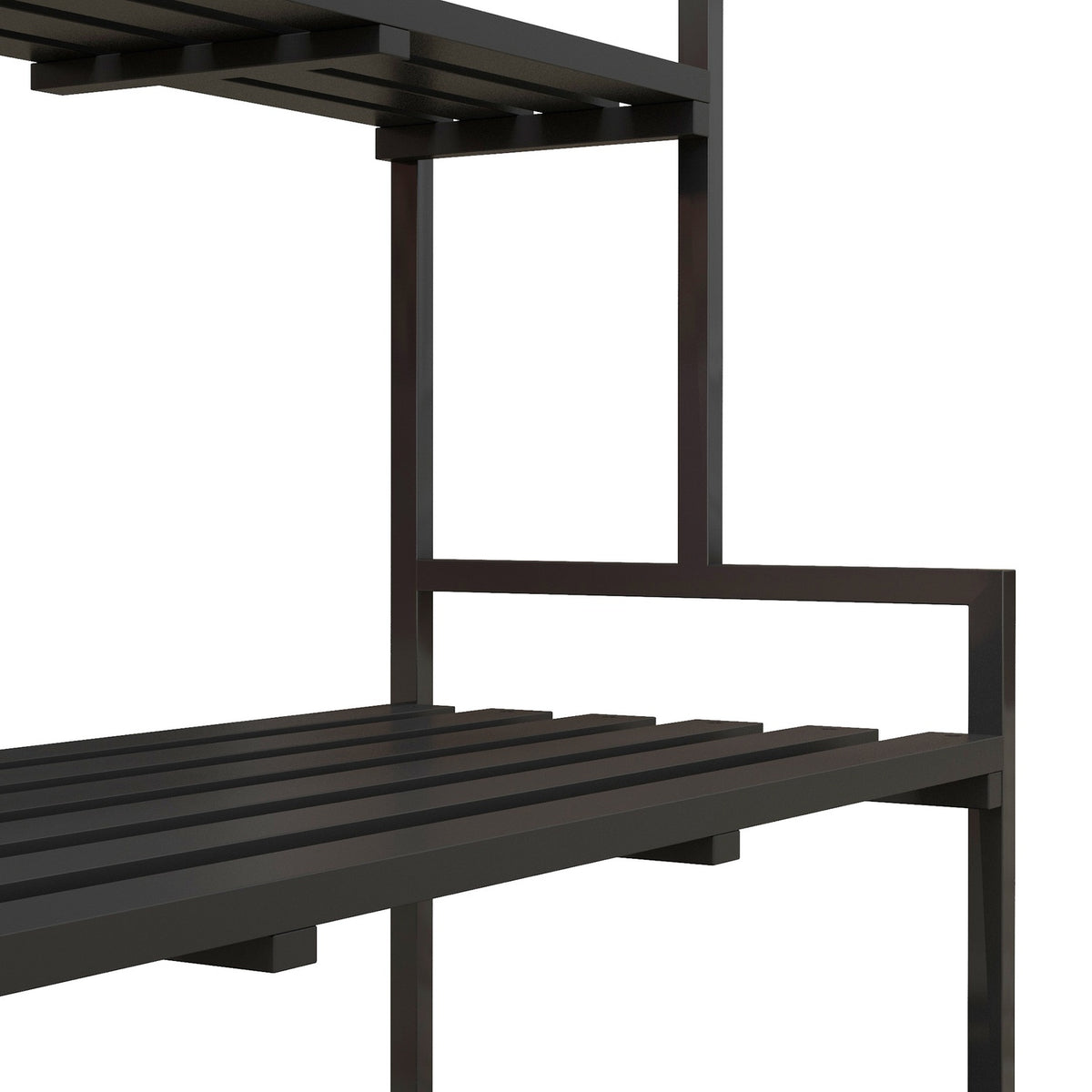 Plant stand flower stand with 3 levels and 6 hooks, plant stairs made of steel in black, 110x50x170cm for garden and balcony