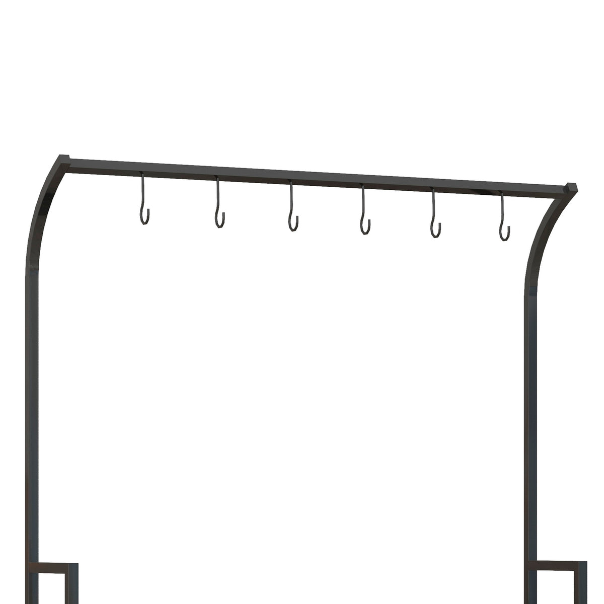 Plant stand flower stand with 3 levels and 6 hooks, plant stairs made of steel in black, 110x50x170cm for garden and balcony