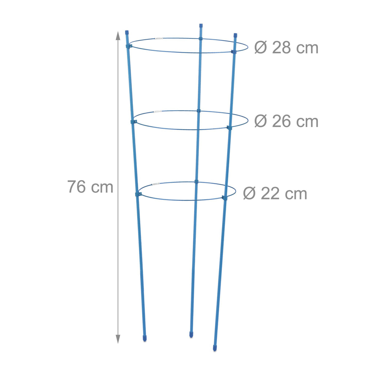 Plant support 76 cm blue, set of 6