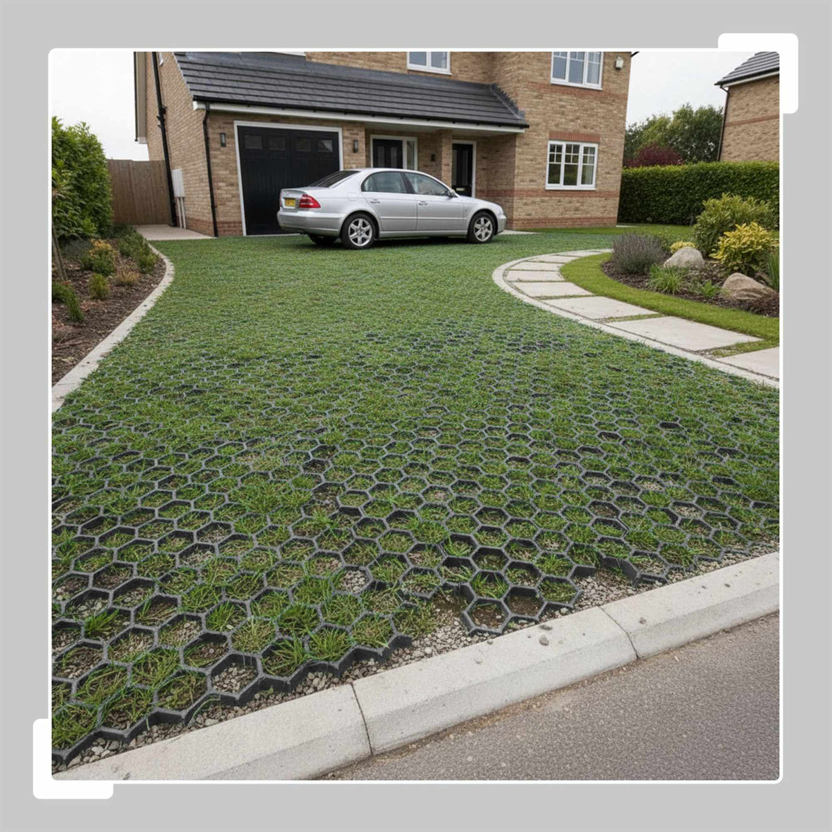 Plastic Grass Grid for Driveways & Paths, Easy Install