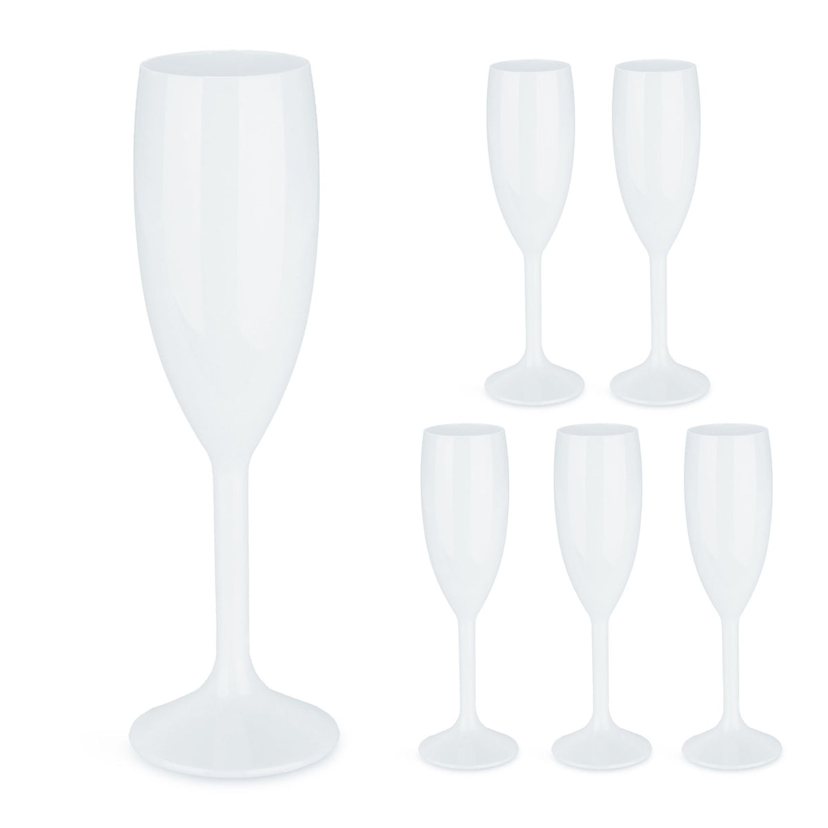 Plastic champagne glasses, set of 6