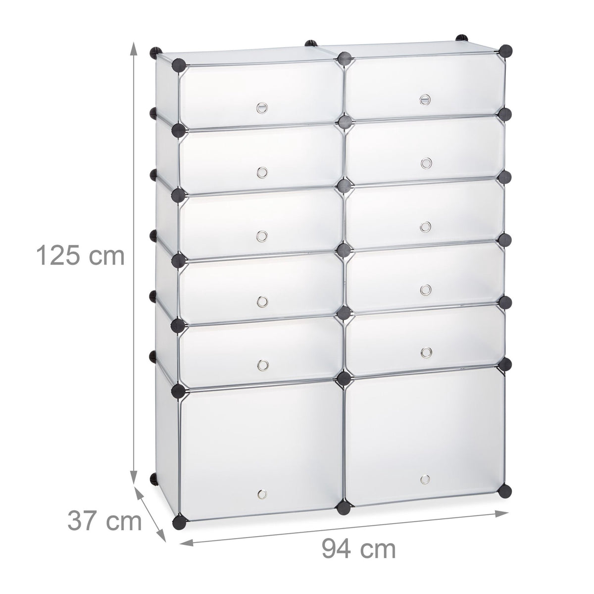Plastic shoe shelf with 12 compartments