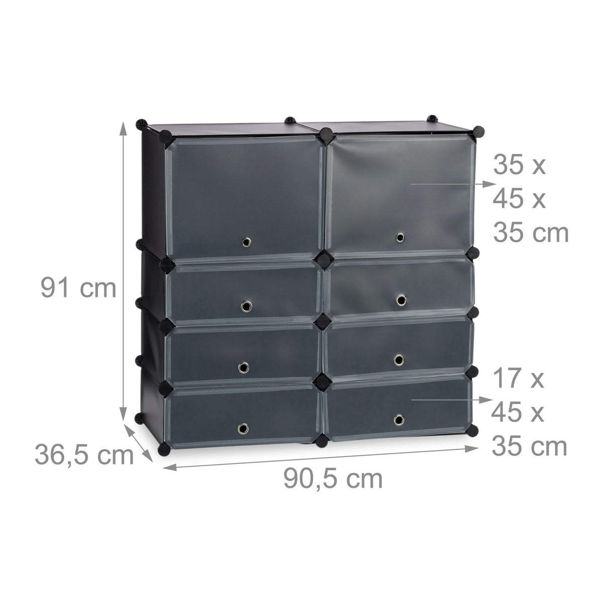 Plastic shoe shelf with 8 compartments