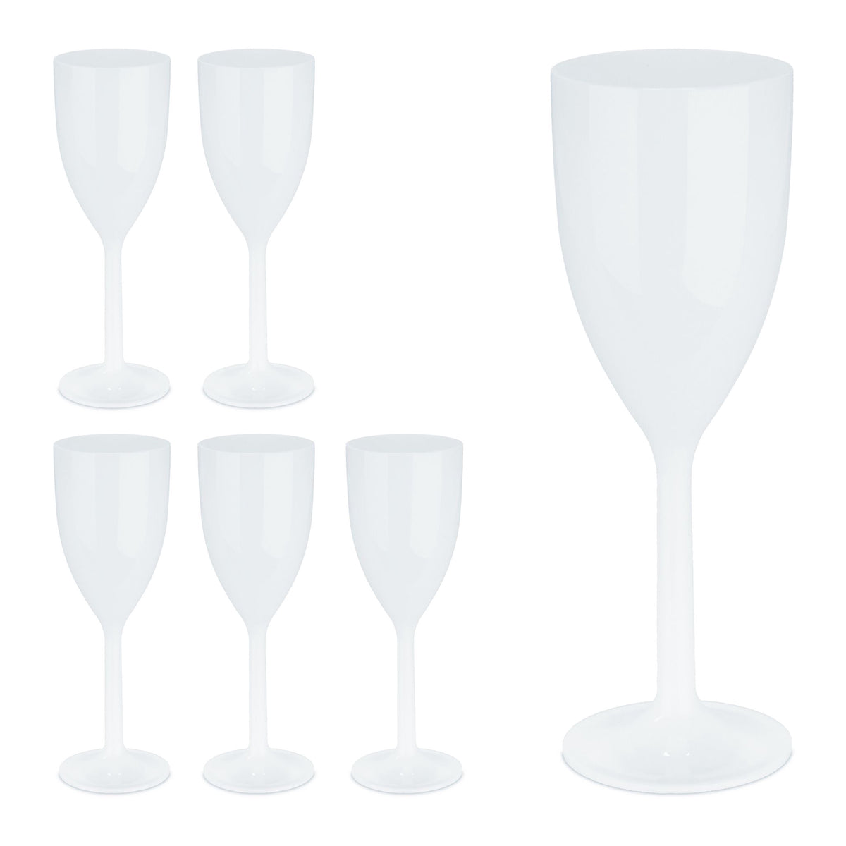 Plastic wine glasses, set of 6