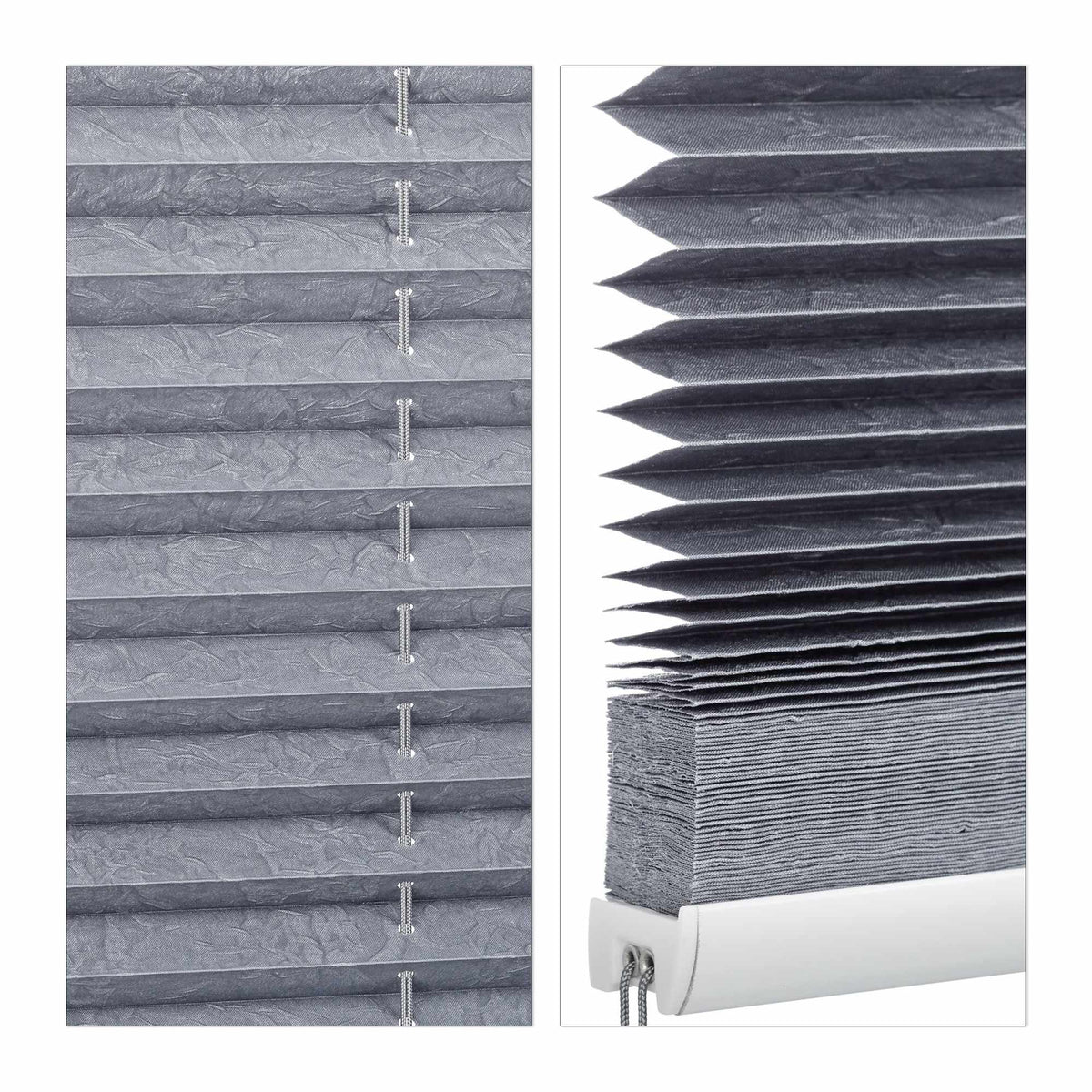 Pleated blind gray without drilling